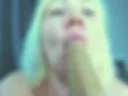 sucking dildo with saliva