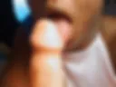 sucking a rich cock with a lot of saliva