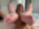 feet in stockings wanking dildo
