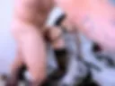 hard doggy style fucks pussy cums on breasts