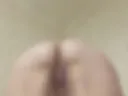 Doggy style on straight legs, with moaning sounds, visible moving breasts, spreading my bum wide apart