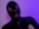 Blowjob with latex mask and gloves
