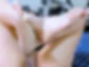 uncovered pussy and showing feet