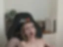 Jen fucks dildo hard