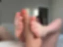 jerking off a dildo with my bare feet