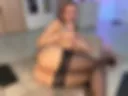 double penetrating with two dildos naked in stokings