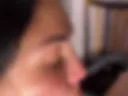 Cum on her face and mouth