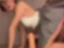 Foot Job on XXL Dildo