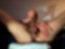 Lubed and shaved cock shooting thick sperm