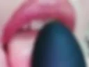 sucking on an anal plug