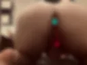 Jumping on a dildo with a cork
