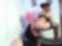 Striptease, doggy and swallow cum