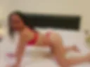 In bed with pink underwear in different positions