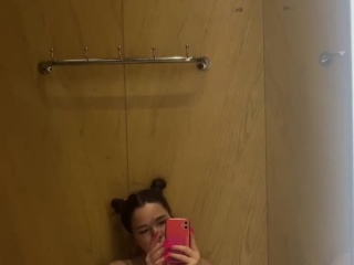 Chloe in the fitting room