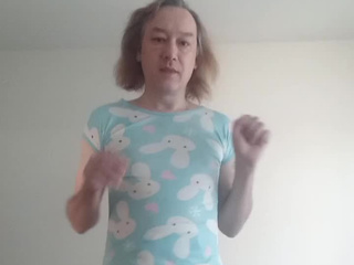 Stockings, panties with frills and a nightgown with bunnies