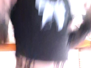 in a black top and no panties