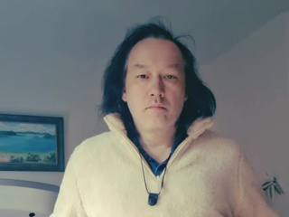 in a blouse and black tights