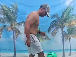 Pass me the ball and I'll take you to the swing chair and you'll see how I can swing it.