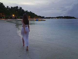 Sunset on the beach with me