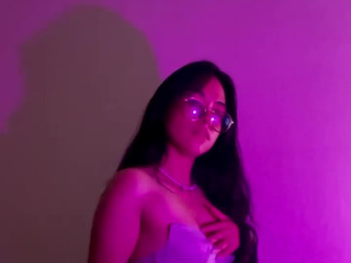 Sensual girl dance in purple