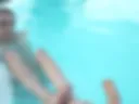 Footjob in pool