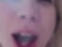 Playing with semen in the mouth