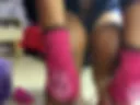 Pink strappy heels butt plug  masturbation