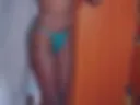 Dance twerk in thong and bra, strip, suck dildo, tiddies playing.