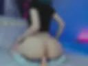 WHITE SOCKS AND A BUBBLE ASS JUMPING ON A DILDO