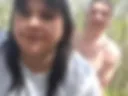 The guy put me in the bushes on all fours and fucked me, filling my pussy with sperm.