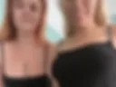 My friend and I show hairy armpits, pussies and open our asses
