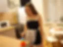 Hot Sexy Maid Cleaning the Kitchen