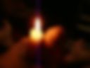Penis masturbation with a candle