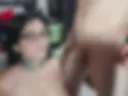Blowjob with lots of saliva and cum on the glasses