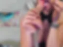 Spiting on boobs and play with them