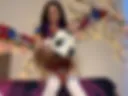 Hot teasing fan girl with ball