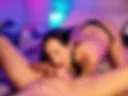 Sucking and dick riding cowgirl style. Mutual masturbation and him cum loads all over her titties while she DP fucks both her holes with dildos