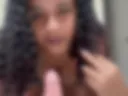 Sucking hot dildo