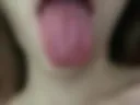 Tongue and chest close up
