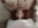 Deepthroat with cum on glasses