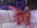 I caress dildo with oily legs