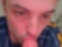 Sucking 9 inch THICK dildo