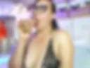 Mature with glasses sucking dildo