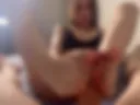 She do footjob and fuck dildo
