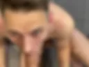 After a rough blowjob, he shot the guy in the face and mouth.