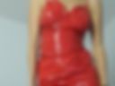 RED LATEX dress