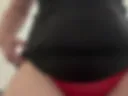 Jumping on a thick dildo