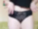 Black panties covering the ass on the lace