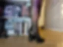10 minutes, dildo, stockings, heels