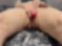 The girl cums